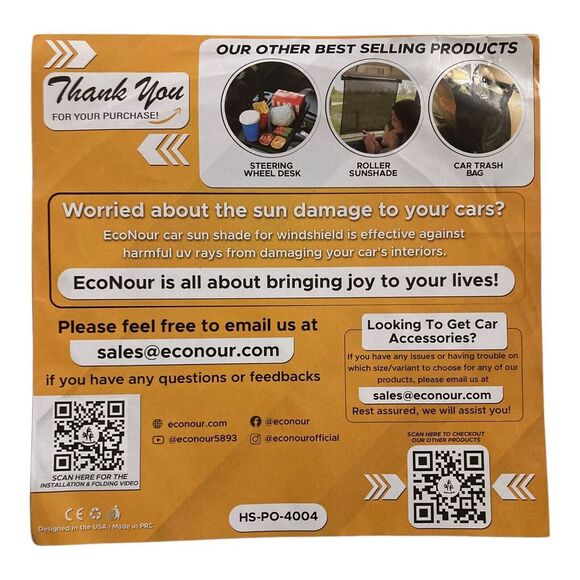 EcoNour Windshield Sun Shade for Tesla Model‎ 3/Y Cars (2016-2024) - Reflective - Picture 4 of 4